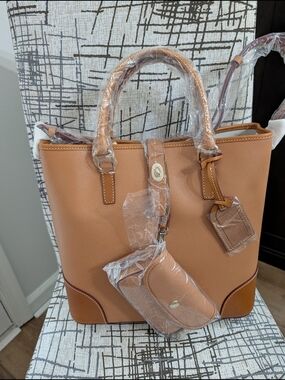 Dooney & Bourke Caramel Shelby Tote with  Mini Wallet